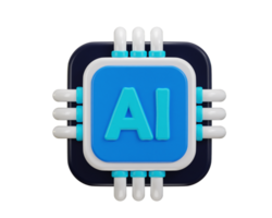 3d Ai chip icon for artificial intelligence icon 3d rendering illustration png
