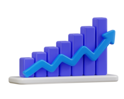 bar graph icon 3d render concept of business analytics icon illustration png