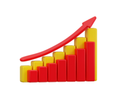 bar graph icon 3d render concept of business analytics icon illustration png
