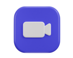 zoom call button icon 3d rendering illustration png