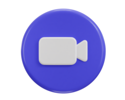zoom call button icon 3d rendering illustration png