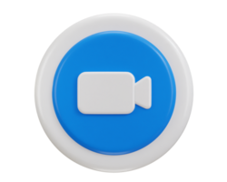 zoom call button icon 3d rendering illustration png