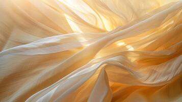 The soft folds of fabric cascading in the desert breeze creating a mesmerizing flow photo