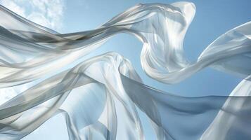 Whispers of fabric floating through the air drawing the eye up towards the sky photo