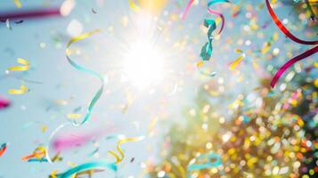 Blurred motion of streamers flying by capturing the energy and excitement of the event photo