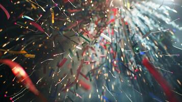 A swarm of streamers soaring through the sky reminiscent of fireworks on Independence Day photo