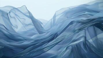 The fabrics movements are hypnotic mimicking the fluidity of ocean waves as they are caught by the wind on the stage photo