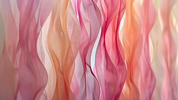 A tranquil ambiance created by the subtle movement of fabric streamers in the breeze photo