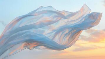 The fabric appears weightless as it ripples and flutters in the strong gusts of wind like a vibrant flag of nature photo