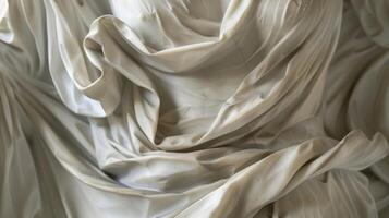 The fabric on the sculpture appearing as if it is being pulled and stretched by an invisible force adding a sense of mystery and wonder to the artwork photo