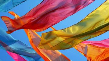 Vibrant banners and streamers adding to the celebration of color and movement photo