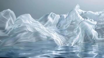 The fabric appears weightless as it gracefully floats above the waters surface photo