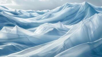 Fine streams of fabric floating atop a seemingly endless glacial plain drifting with the breeze photo