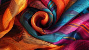 With its vibrant colors and mesmerizing fluttering a foulard scarf adds a touch of bohemian flair to any outfit photo
