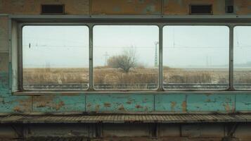 A train platform in the middle of nowhere seemingly untouched by modernization photo