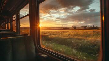 Passengers can soak in the beauty of vast open fields and golden sunsets during their train journey photo