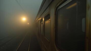 As the train moves through the fog it leaves a trail of ghostly shapes behind photo