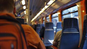 Passengers taking advantage of the free WiFi to catch up on work or watch a movie photo