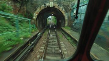 The train passes through a tunnel causing a collective gasp and giggles from the children onboard photo