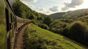 The symphony of greens in the valleys is a sight to behold from the train photo