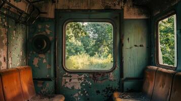 The train journey through the ruins was a reminder of the passing of time and the resilience of the human spirit photo
