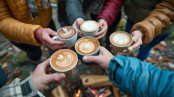 As the picnic comes to an end the group shares a final cup of bold locallysourced coffee photo