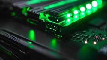 A closeup of a portable SSDs LED indicator reveals its intuitive design allowing users to easily monitor storage and transfer activity photo