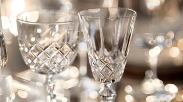 The precision and attention to detail in the of the crystal glassware showcases the skilled craftsmanship behind each piece photo