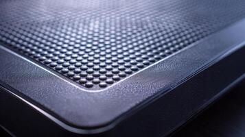 A closeup of the platform surface of a smart weight scale highlighting its nonslip design and durability photo