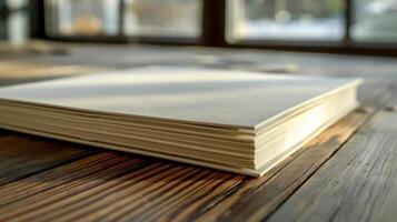 A side view of the notebook with a stack of reusable pages ready to be used and reused for endless notetaking possibilities photo