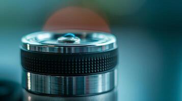 A closeup of a smart thermos cap which is equipped with a builtin thermometer for accurate temperature readings photo