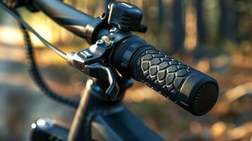 A detailed shot of the twist grip throttle featuring a smooth rubber grip and a responsive control for easy acceleration and deceleration on the electric bike photo
