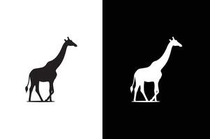 Giraffe illustration. Giraffe icon silhouette isolated on a white black vector