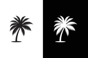 Coconut palm tree icon, simple style black white background. vector