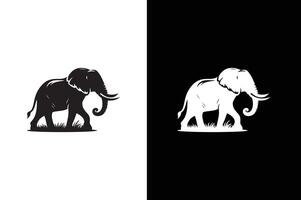 elephant wild animal icon , sign, symbol, logo, editable stroke, flat design style isolated on black white background. vector