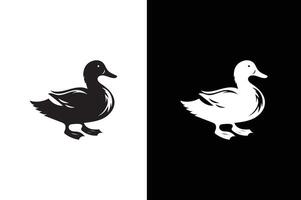 Duck icon illustration. simple duck icon design template black white vector