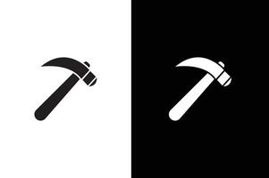 Hammer icon template black white color editable. Hammer symbol Flat sign isolated on white black background vector