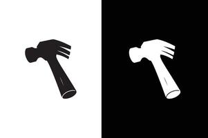 Hammer icon template black color editable. Hammer symbol Flat sign isolated on white black background. vector