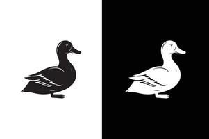 Black Duck icon illustration. simple duck icon design template black white background vector