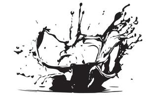 Large colorful splash of paint that scatters in different directions. liquid explosion illustration, isolated on white background vector
