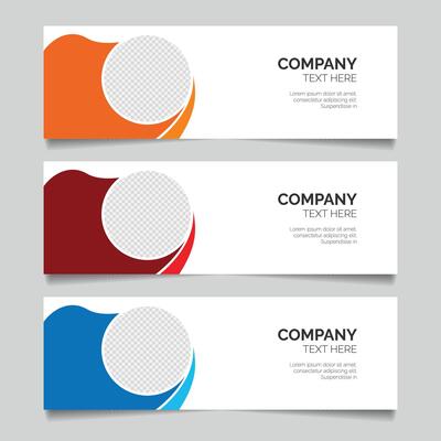 Colorful banners with abstract shapes