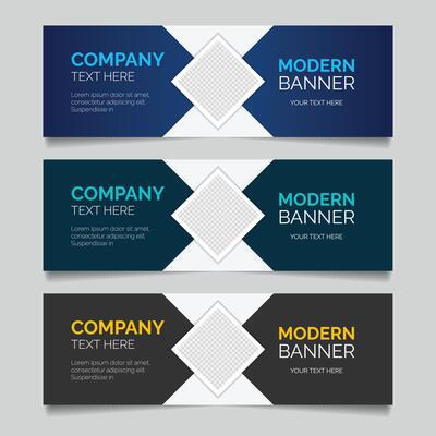 Professional business banner template with photo place modern layout template