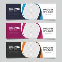 Modern Colorful Banner design template Pack vector