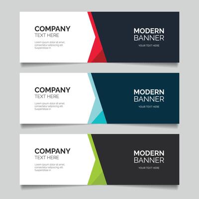 Geometric web business banner design template