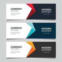 Modern business banner design with colorful shapes vector