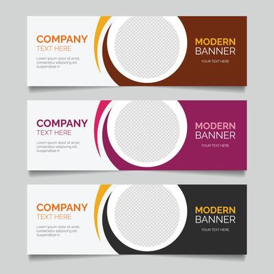 Professional Banner Design Template with round shapes