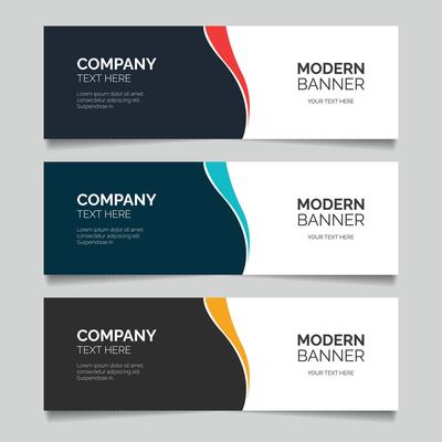 set of landscape banner background design concept Web background business layout design template