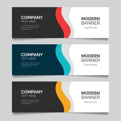 Abstract Banner Collection with Modern design Shapes
