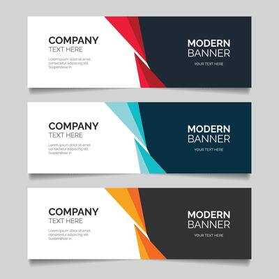 Geometric web business banner template design