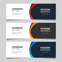 Abstract Banner Collection with Modern Shapes vector